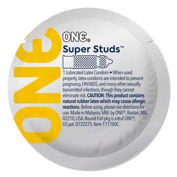 Презерватив ONE Super Studs, 1 шт, с точечным рельефом, со смазкой SX0777 фото