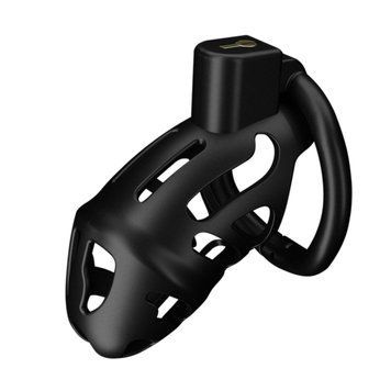 Клітка для пеніса LOCKINK SEVANDA Plastic Penis Chastity Cage, чорна, 3 кільця різних розмірів SX2841 фото