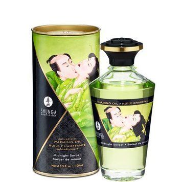 Разогревающее масло Shunga Aphrodisiac Warming Oil - Midnight Sorbet (100 мл) без сахара, вкусный SO2502 фото