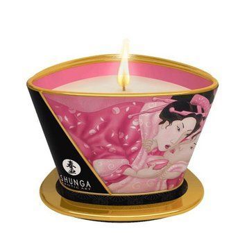 Массажная свеча Shunga Massage Candle &ndash; Rose Petals (170 мл) с афродизиаками SO2510 фото
