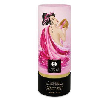 Пенящаяся соль для ванны Shunga Dead Sea salt Oriental Crystals &mdash; Rose Petal (500 г), Мертвого моря SO6893 фото