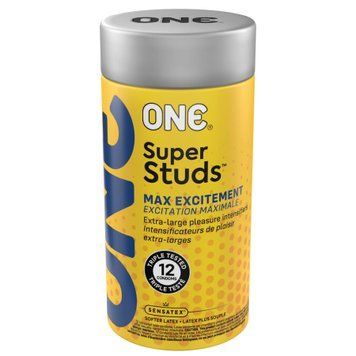 Презервативы ONE Super Studs, 12 шт, с точечным рельефом, со смазкой, подарочная упаковка-тубус SX0791 фото