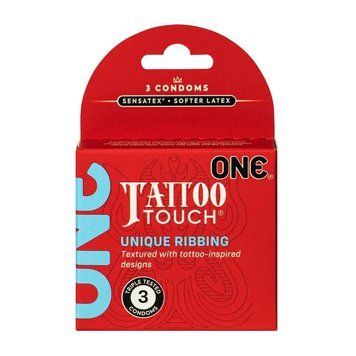 Презервативы ONE Tattoo Touch 3 шт, картонная коробка SX1249 фото