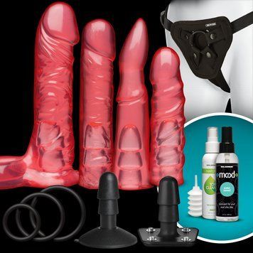 Набор для страпона Doc Johnson Vac-U-Lock Crystal Jellies Set, диаметр 3,8см, 2&times;4,5см, 5,1см SO1989 фото