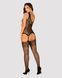 Бодистокинг Obsessive Bodystocking G323 S/M/L black, рисунок пчелы и бабочки SO7243 фото 4