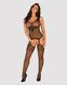 Бодистокинг Obsessive Bodystocking G323 S/M/L black, рисунок пчелы и бабочки SO7243 фото 3