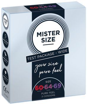 Набор презервативов Mister Size - pure feel - 60&ndash;64&ndash;69 (3 condoms), 3 размера, толщина 0,05 мм SO8041 фото