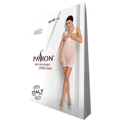 Бодістокінг-сукня з відкритими грудями Passion BS092 white SO6396 фото