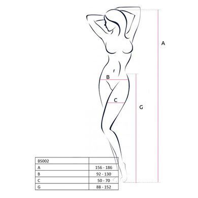 Бодистокинг Passion BS002 white, имитация чулок и пояса PBS002W фото