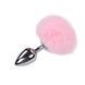 Металлическая анальная пробка Кроличий хвостик Alive Fluffy Plug L Pink (мятая упаковка!!!) SO6319-R фото 1
