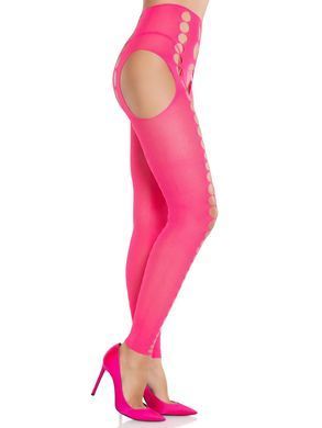 Колготки Leg Avenue Seamless Opaque Footless Suspender Hose One Size Neon Pink SX2764 фото